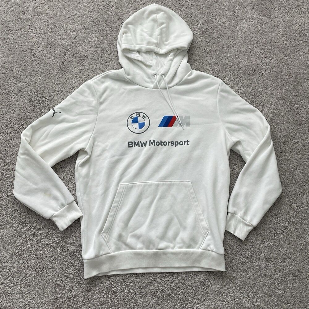 BMW Motorsport Puma Hoodie Logo Pullover Mens Medium Streetwear